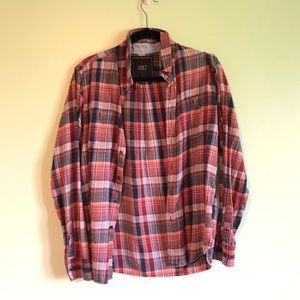 Obey Orange and Blue Flannel